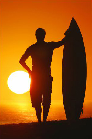 Sunrise surfer